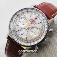 breitling navitimer b01 silver leather front