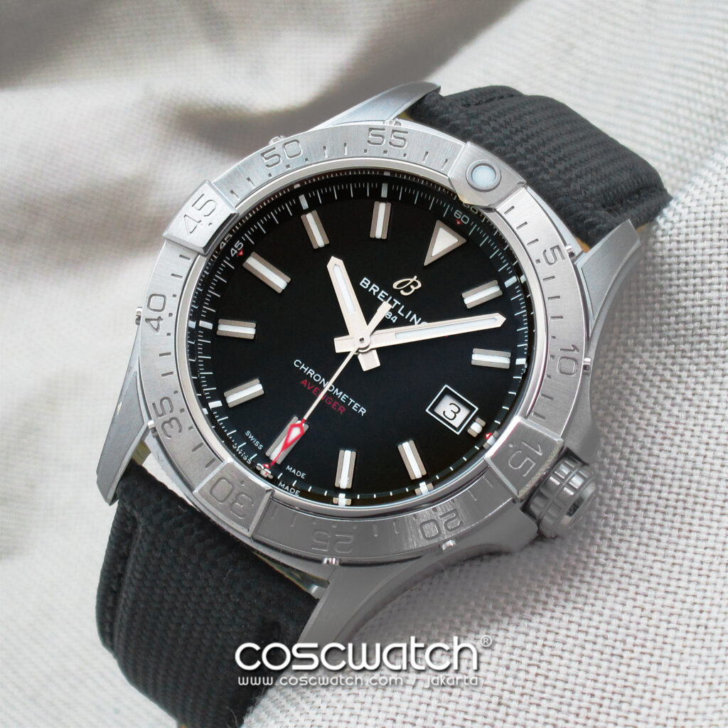 breitling avenger black 42 front